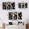 thumbnail image 4 of Designart "Double Spiral Swirl Abstract of Liquid Gold and Black" Abstract Spirals Wall Art Set Of 3 - Transitional Gold Canvas Set For Living Room Decor, 4 of 6