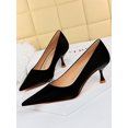 thumbnail image 3 of Woobling Womens Comfort Heels Work Comfort Pointed Toe Pumps Dress Shoes Black 8, 3 of 6