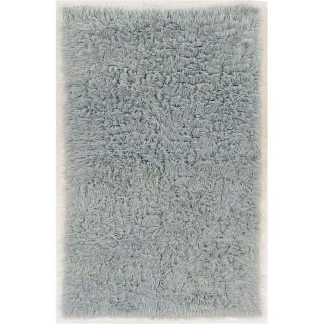 Linon New Flokati Hand Woven Wool 8'x10' Rug in Gray
