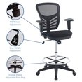thumbnail image 3 of Modway Articulate Drafting Chair, Reception Desk Chair, Black, 3 of 5