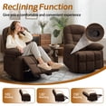 thumbnail image 3 of Korser Manual Swivel Rocker Recliner Chair for Living Room,Small Recliner Sofa for Small Spaces,Linen Fabric,Brown, 3 of 7