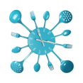 thumbnail image 1 of Transemion Kitchen Iron Wall Clock 3D Removable Spoon Clocks Cookware Hanging Ornament Quartz Living Room Hotel Home Decor Blue, 1 of 6