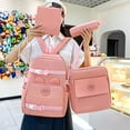 thumbnail image 3 of Canvas Backpack Set for School & College | 4-Piece Large Capacity | Includes Shoulder Bag, Pencil Case, Tutoring Bag | Ergonomic Design, Durable Zipper, Breathable Material | Fits Laptop & Books |, 3 of 5