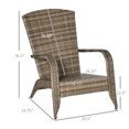 thumbnail image 3 of Outsunny Chaise Adirondack d'Extérieur en Rotin pour Foyer avec Coussin Bleu, 3 of 9