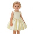 thumbnail image 1 of HXWCHs Robe en Coton Filles Robe de Fête Formelle Nœud Papillon Tutu Sans Manches pour Tout-Petits Concours Performance Jaune 2-3 Ans, 1 of 7