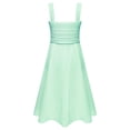 thumbnail image 2 of MSemis Kids Girls Elegant Flower Girl Dress Sleeveless Ruched Bodice Cascading Ruffle Wedding Party Dress Mint Green 16, 2 of 5