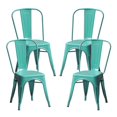 thumbnail image 1 of Heavenly Collection Chaise de Salle à Manger en Métal Bleue, 1 of 3