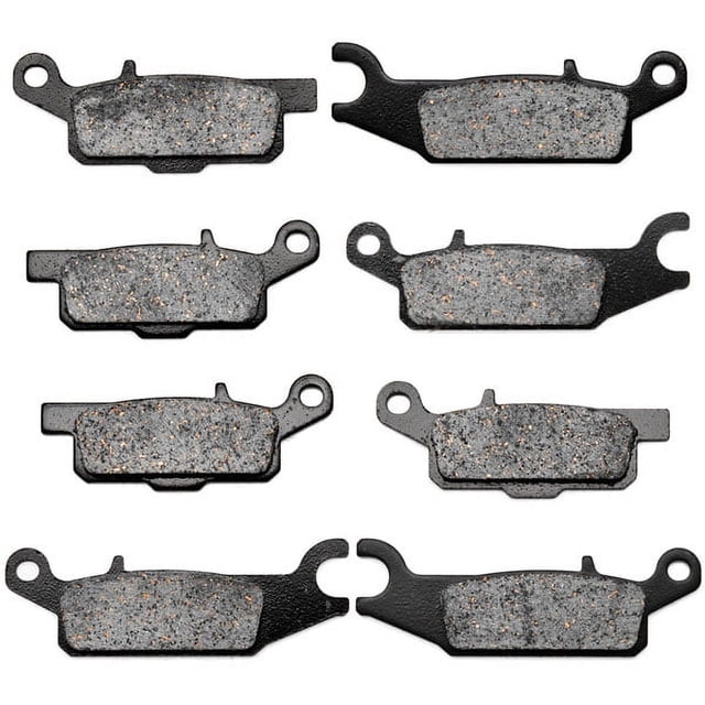 KMG Front + Rear Brake Pads Compatible with 2007-2011 Yamaha YFM 700 Grizzly Auto 4X4 EPS - Non-Metallic Organic NAO Brake Pads Set