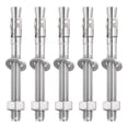 thumbnail image 1 of Uxcell 5 Pcs Ancrages en Coin, Boulons d'Ancrage pour Béton en Acier Inoxydable 1/2 Pouces x 5 Pouces, Attache Standard Robuste pour Support de Base de Mur en Ciment (Inclut des Rondelles Écrous, Ton Argent), 1 of 6