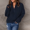 thumbnail image 4 of HWRETIE Women V Neck Ruched Blouse Solid Color Long Sleeve Casual Pullover Top, 4 of 7
