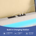 thumbnail image 4 of Greenstell Smart Charging Storage Bed Frame - 900lbs Capacity Noise-Free, Queen, Off White, 4 of 8