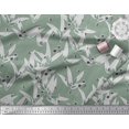 thumbnail image 2 of Soimoi polyester Crepe Fabric Texture,Leaves & Black Sketch Flower Decor Fabric Printed Yard 52 Inch Wide, 2 of 3