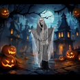 thumbnail image 4 of ⚡ Big Sale ! Animated Halloween Decorations Halloween Decorations 63" Standing Swinging Decor Light Up Red Sound & Activated Halloween Animatronics For Home Party Indoor Outside Yard, 4 of 9