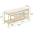 thumbnail image 3 of Banc d'Entrée à 2 Niveaux - Banc de Rangement Moderne pour Chaussures avec Coussin, Supporte jusqu'à 330 Lb, Or Élégant, 3 of 7