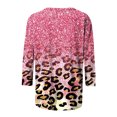thumbnail image 4 of HKEJIAOI Blouse d'Été à Col Rond Imprimé Floral à Manches 3/4 pour Femmes, 4 of 5