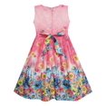 thumbnail image 2 of Robe Fille Tournesol Jardin Imprimé Fleur Coton Rouge 4 Ans, 2 of 4