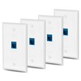 thumbnail image 2 of 40X Cat6 Ethernet Sortie de Plaque Murale 1 Port RJ45 Réseau Femelle à Femelle Mur Coupleur Jack Plaque Blanc & Bleu, 2 of 9