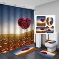 thumbnail image 1 of Valentine‘s Day 3D Digital Printing Shower Curtain 4-piece Set With Good Waterproof Effect (100% Polyester Fabric), 1 of 12