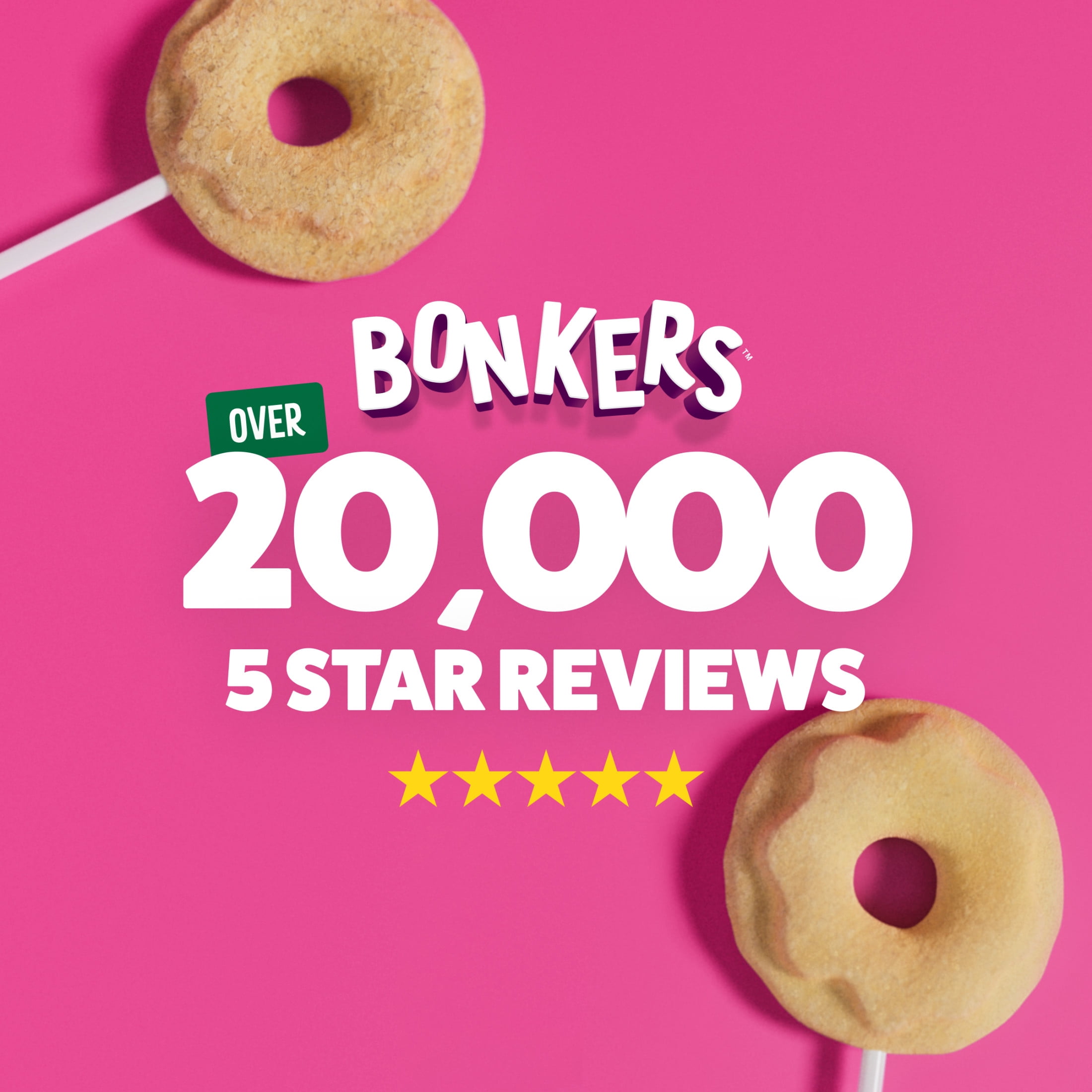 BONKERS Purrpops Krispy Kreme Édition Limitée Gâteries pour Chats en Sucette Lyophilisées à Saveur de Poulet Lot de 4