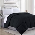 thumbnail image 1 of Goose Down Alternative Microfiber Quilted Solid Comforter - King/Black, 1 of 6
