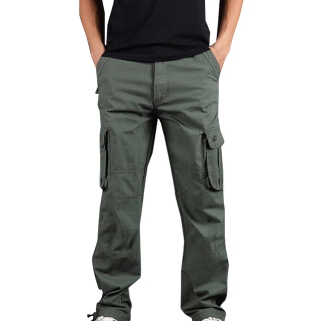 WRKEKC Cargo Pants for Men Plus Size Cotton Multiple Pocket Durable Work Trousers with Reinforced Stitching for Heavy Duty Use