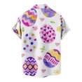 thumbnail image 4 of DPTALR Hommes Décontracté Boutons Pâques Imprimé avec Poche Col Rabattu Chemise à Manches Courtes Blouse, 4 of 5