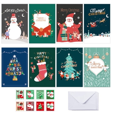 DPTALR Christmas Card Set Santa Claus Cute Animal Diamond Painting Holiday Card