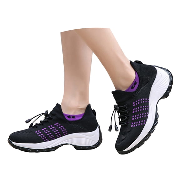 Dakaela Womens Orthopedic Shoes Air Nurse Cushion Shoes Arch Support Mesh Fashion Sneakers Purple 10.5