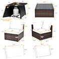 thumbnail image 3 of Costway 7PCS Patio Rattan Furniture Set Fire Pit Table Cover Cushion Off White, 3 of 7