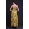 thumbnail image 4 of Bimba Robe à Bretelles Smockée en Georgette Imprimée Pêche Florale et Merle d'Amérique pour Femmes - XX-Grand Or, 4 of 7