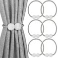 thumbnail image 1 of LAICAIW 6 Pack Attaches Magnétiques pour Rideaux, Attaches Décoratives pour Rideaux de Fenêtre (Gris), 1 of 6