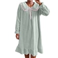 thumbnail image 3 of Yuyuzo Robes de Pyjama pour Femmes Peignoirs en Flanelle Polaire Duveteux à Manches Longues Robe de Chambre Col Mignon Chaud Long Peignoir, 3 of 7