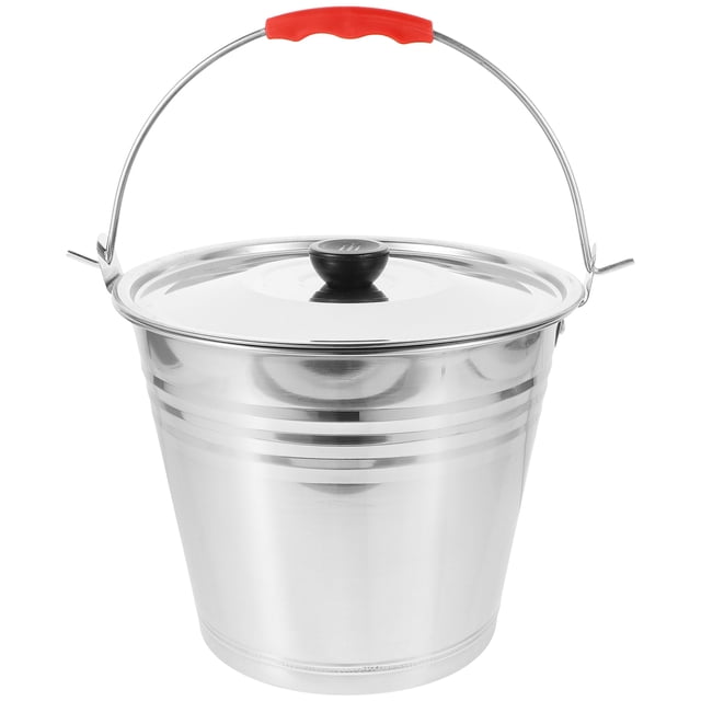 Seau en Acier Inoxydable avec Couvercle pour Stockage d'Eau Domestique et Usage Multi-Usage