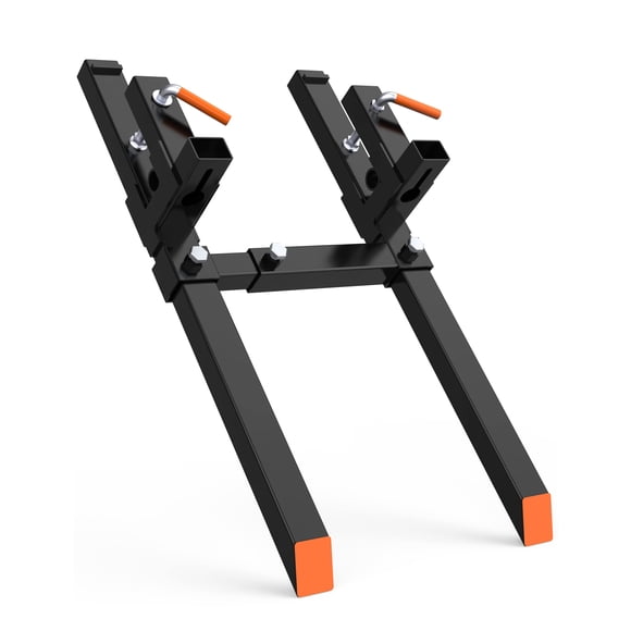 43" Clamp on Pallet Forks,2000lbs Tractor Bucket Forks,Pallet Forks with Adjustable Stabilizer Bar for Tractor Accessories,Loader Bucket,Skid Steer