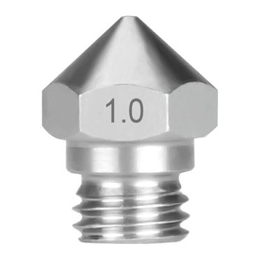 Buse d'Imprimante 3D Buse d'Extrudeuse en Métal Buse 3D Accessoire de Remplacement pour MK10, Acier Inoxydable, 1.75/1,0mm