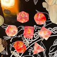 thumbnail image 3 of lionlar Ensemble de 7 dés Polyédriques en Acrylique Accessoires de Casino dés de Jeu de Rôle pour JDR Rouge, 3 of 9