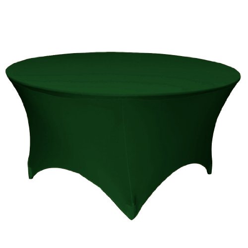 LA Linen TCSpandex60Rx30H_GreenEmeraldX32 LA Linen Round Spandex Tablecloth, 60-Inch Round 30-Inch High, Green Emerald