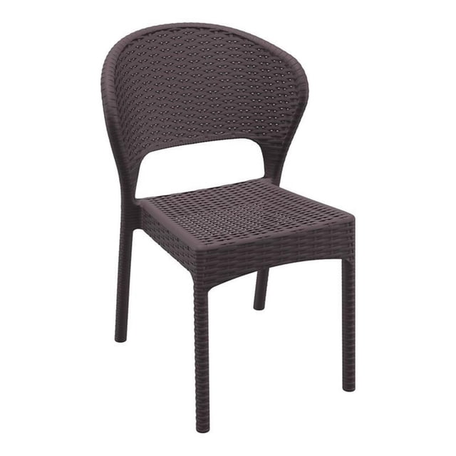 Compamia Daytona Chaise de Salle à Manger de Patio en Résine Aspect Osier, Brun
