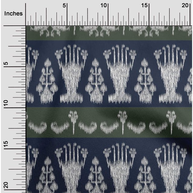 oneOone Cotton Poplin Fabric Ethnic Ikat Decor Fabric Printed BTY 56 Inch Wide