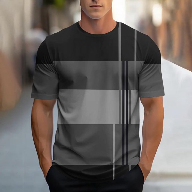 Weiqiqre T-Shirts pour Homme T-Shirt à Manches Courtes à Blocs de Couleur Col Ras du Cou Chandail Décontracté Basique