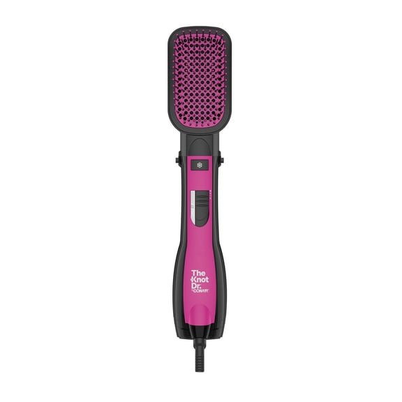 Conair All‑in‑One Smoothing Dryer Brush, Tourmaline Ceramic & Ionic Technology, Black/Pink, 1 Pk