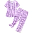 thumbnail image 1 of Women's Sleepwear Tops with Capri Pants Pajama Sets, 1 of 4
