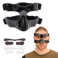 thumbnail image 2 of Garde-visage de Sport, Garde-Visage pour Nez Cassé, Bouclier de Protection pour le Visage d'Entraînement de Basketball Football Softball, Noir Ouvert, 2 of 5