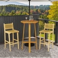 thumbnail image 2 of Costway 1 PCS Patio Teak Wood Bar Stool Outdoor Bar Height Chair with Rattan Backrest & Seat, 2 of 8