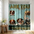 thumbnail image 4 of TIELUTT A Witty and Humorous Bathroom Curtain Shutter Glasses Shower Curtain with Window Curtain Wrap around Shower Curtain Striped Shower Curtain with Liner Clear Shower Curtain Liners 84 Inches Lon, 4 of 5