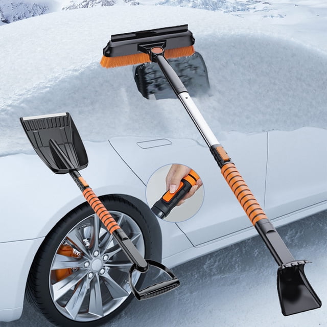 Chmadoxn 39in Extendable Car Snow Brush With Squeegee And Extendable Snow Shovel, 5 In 1 Detachable Snow Remover With Pivoting Brush For Car Windshield snow remover