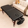 thumbnail image 2 of Gymax Table de Massage Pliable Portable, Hauteur Réglable, Lit de Spa, Berceau pour le Visage en Bois de Hêtre, 2 of 10