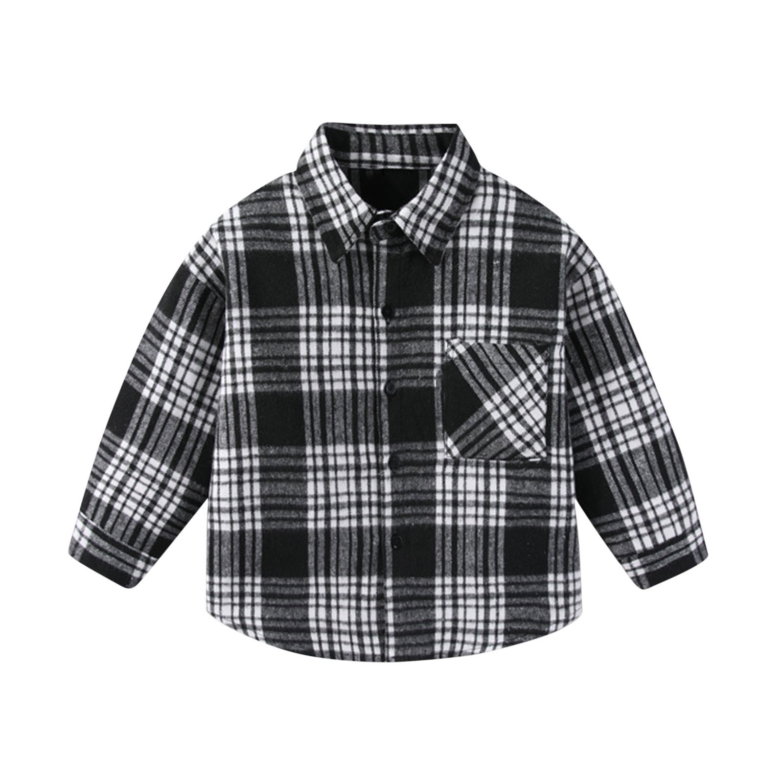 Tranfacy Chemises à Carreaux à Boutons pour Enfants à Manches Longues Col Rabattu Manteau d'Automne et Couche de Base
