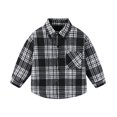 thumbnail image 1 of Tranfacy Chemises à Carreaux à Boutons pour Enfants à Manches Longues Col Rabattu Manteau d'Automne et Couche de Base, 1 of 3