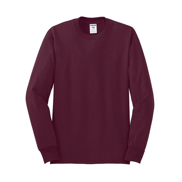 Jerzees Mens DRI-POWER Active Long Sleeve Crew T-Shirt, XL, Maroon